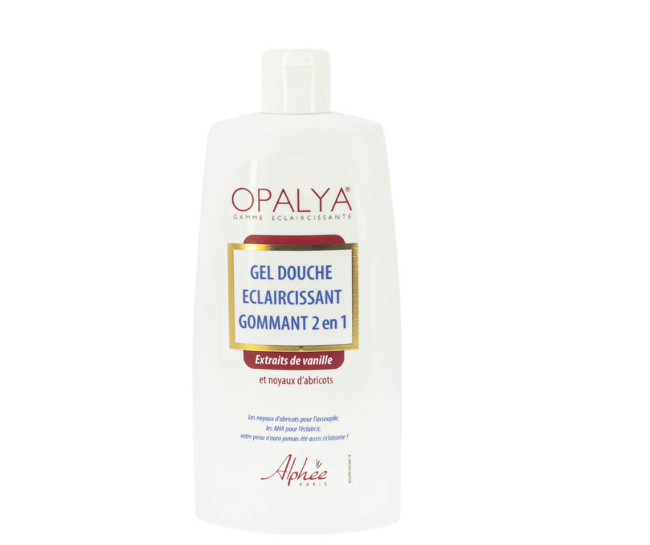 OPALYA GEL DOUCHE ÉCLAIRCISSANT GOMMANT 2EN1 - VANILLE ET NOYAUX D'ABRICOT 300ml
