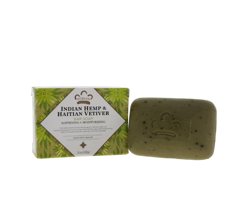 NUBIAN Heritage- Indian Hemp & Haitian Vetiver Bar Soap 142g