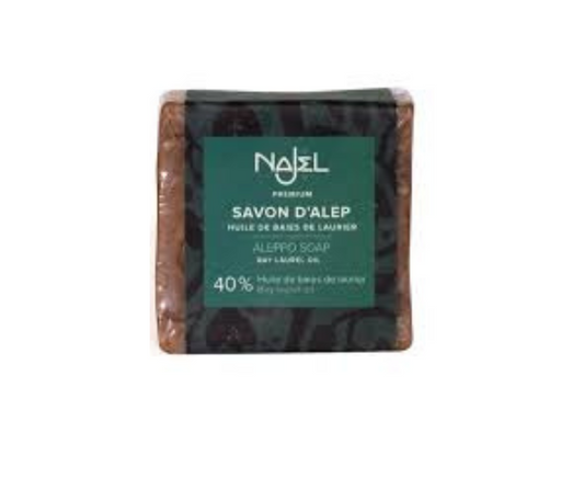 NAJEL Savon d'Alep traditionnel 40% laurier (Peau sensible et réactive)