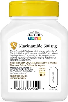 21st Century Niacinamide 500 mg | Peau Saine, Énergie & Équilibre de l’Organisme | Sequoia Store Côte d’Ivoire
