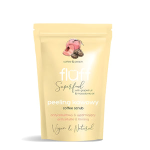 Superfood Fluff Coffee & Peach Gommage Sec Corps 100g – Exfoliant Sucre & Éclat Peau | Sequoia Store Côte d’Ivoire