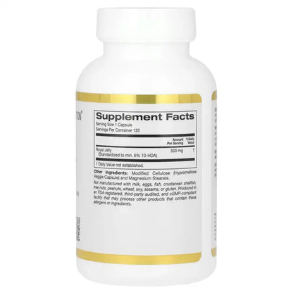 California Gold Nutrition Royal Jelly 500 mg Vitalité Naturelle & Renforcement Global de l’Organisme| Sequoia Store Côte d’Ivoire