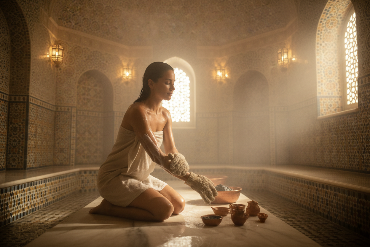 Gommage Corporel Hammam Oriental 500g – Exfoliant Purifiant & Peau Douce | Sequoia Store Côte d’Ivoire