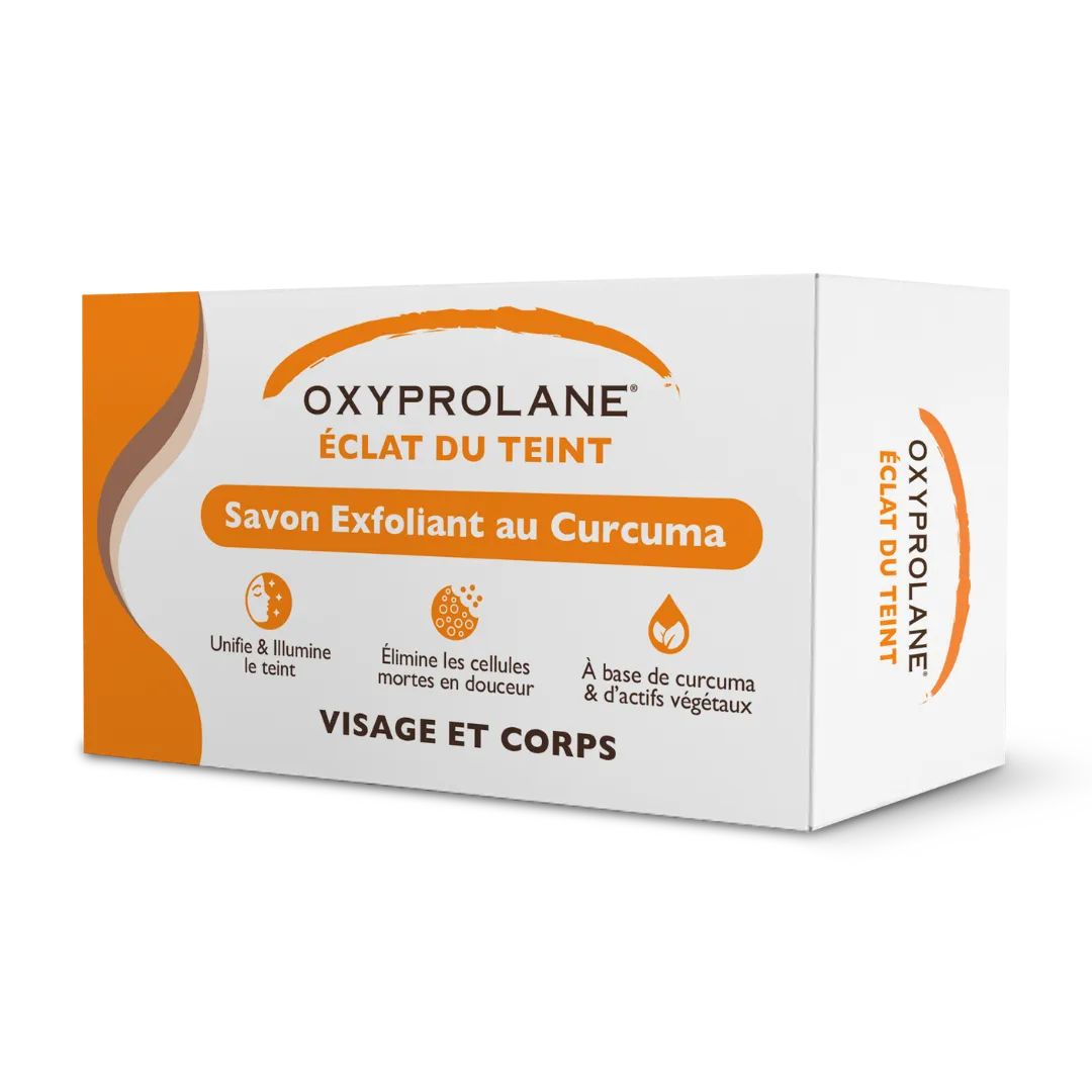 Oxyprolane Savon Exfoliant au curcuma Éclat du teint | Sequoia Store Côte d’Ivoire