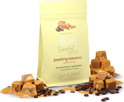 Superfood Fluff Coffee & Caramel Gommage Sec Corps 100g – Exfoliant Sucre & Éclat Peau | Sequoia Store Côte d’Ivoire